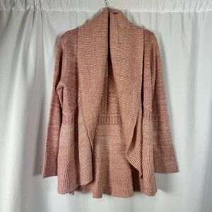 Cupio Light Rose Open Front Cardigan Shawl Collar Comfort Romantic NWT XL
